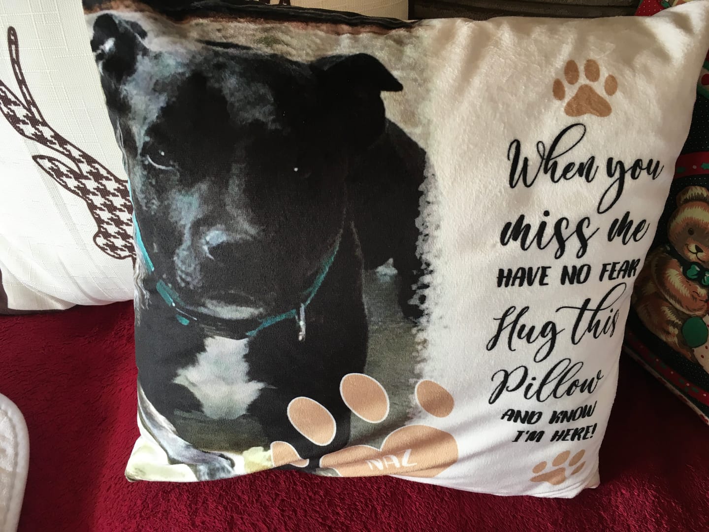 Customer photo review of When you miss me - Personalised pillow