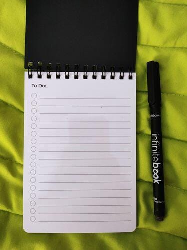 Customer photo review of Infinitebook Small List Big Goals A6