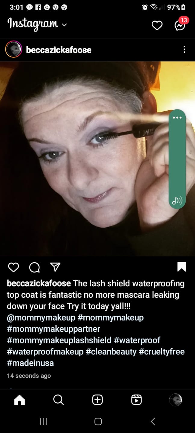 Customer photo review of Lash Shield Waterproofing Top Coat for Mascara & Brows