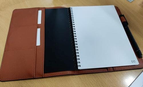 Customer photo review of Blue Leather Notebook Cover