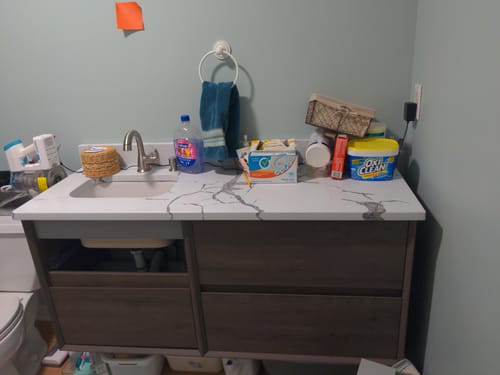 Customer photo review of Sottile Floating Vanity (24"-84")