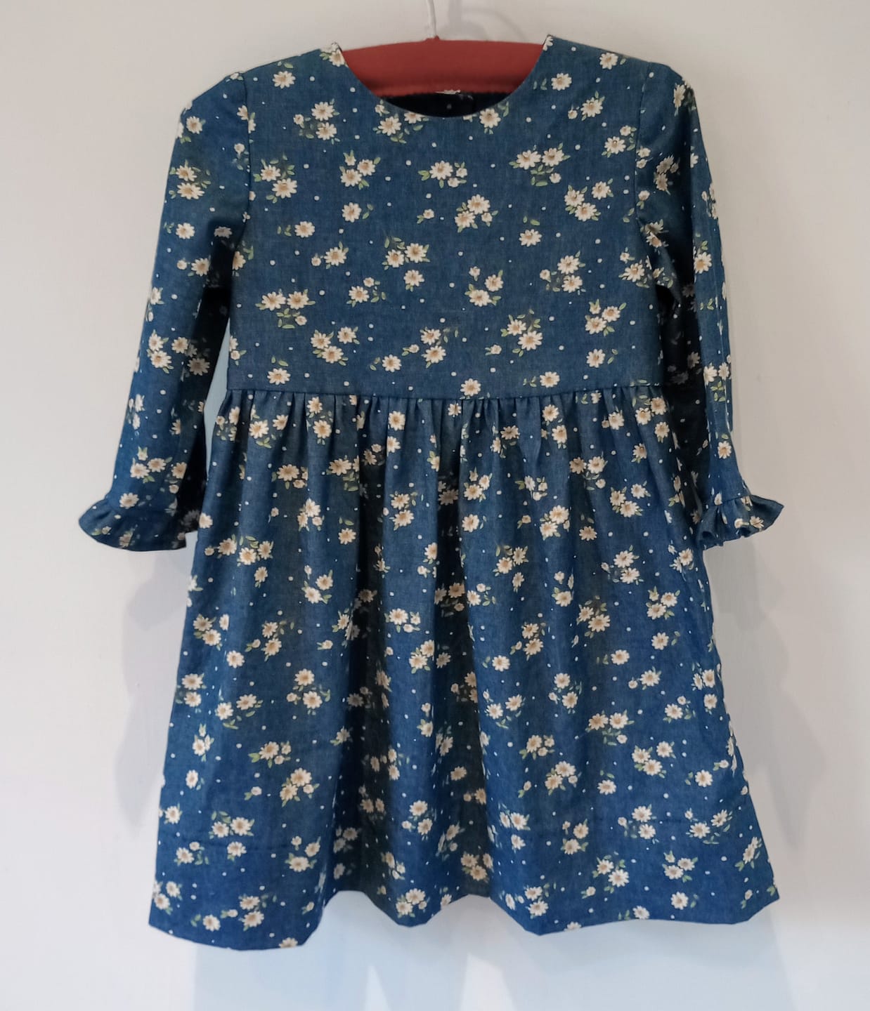 Customer photo review of Daisies Chambray Denim Fabric
