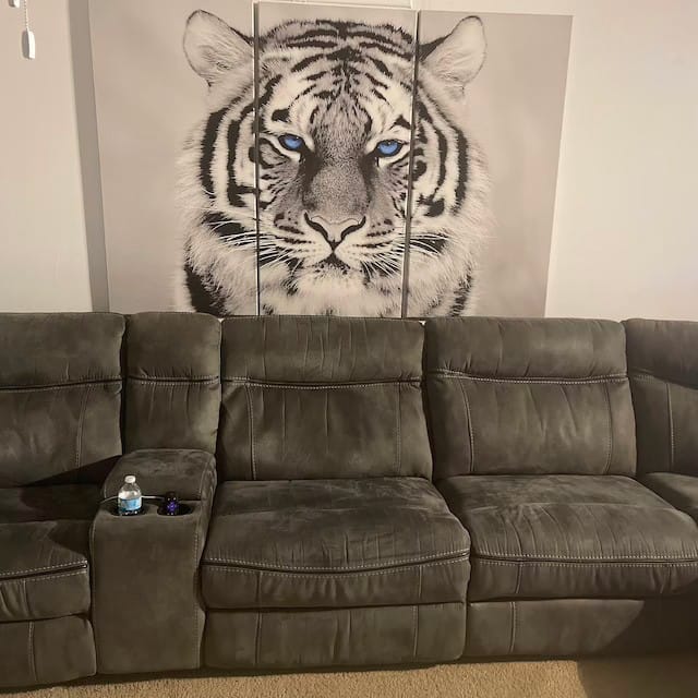 Customer photo review of Extra Large Tiger Canvas Artwork Wall Art Print