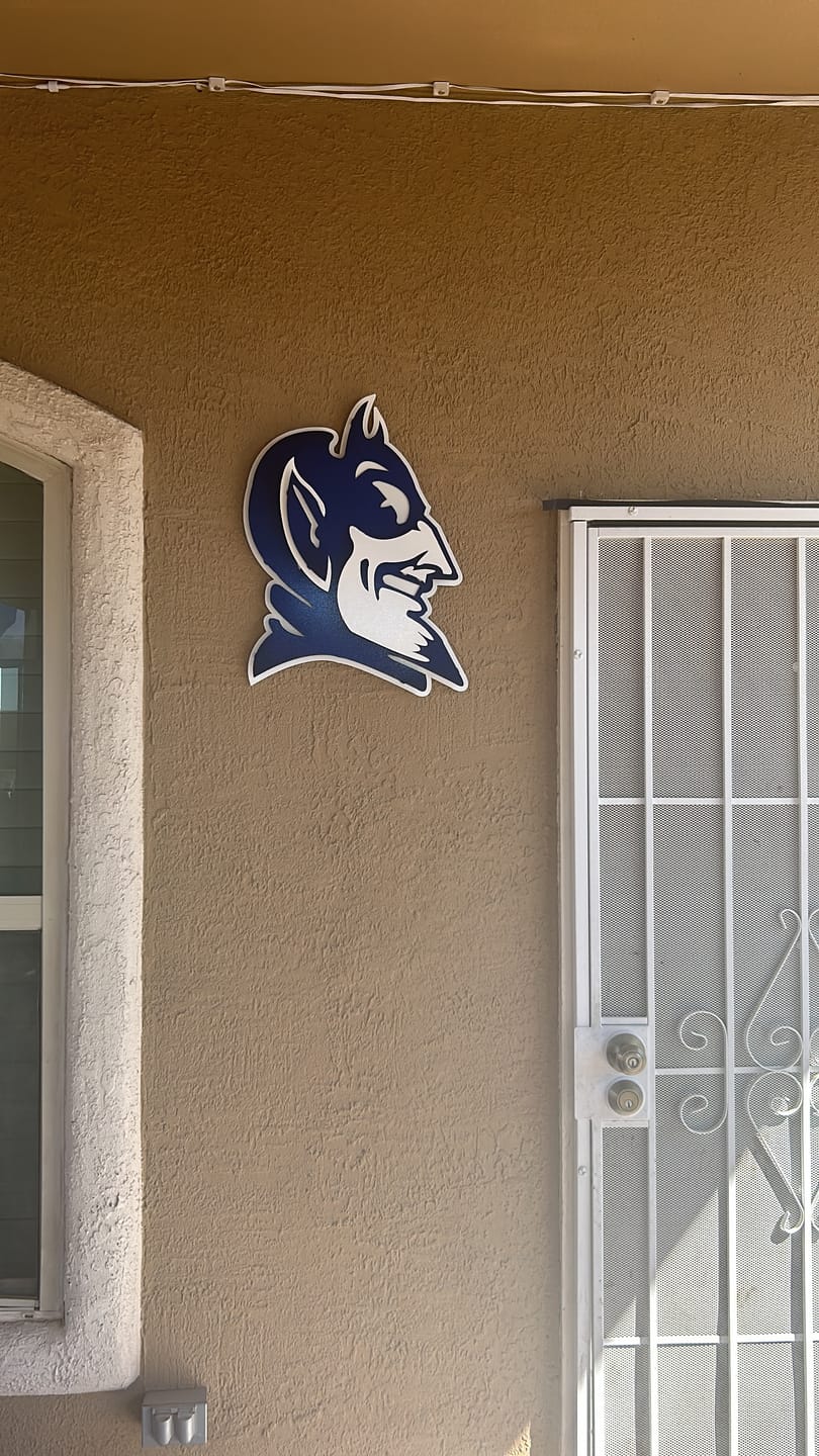 Customer photo review of Duke Blue Devil Mascot 3D Vintage Metal Wall Art