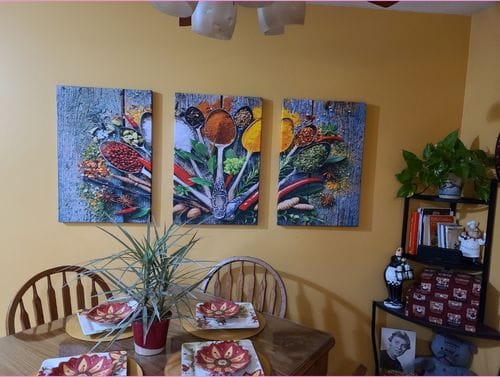Customer photo review of Spoonful of Spices Large Cooking Wall Art Canvas Print Kitchen Artwork