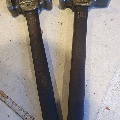 Customer photo review of Square Circle Rounding Hammer for blacksmith masters