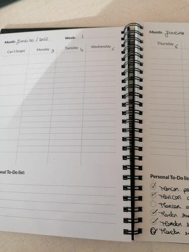 Customer photo review of Infinitebook Planner A5 Black