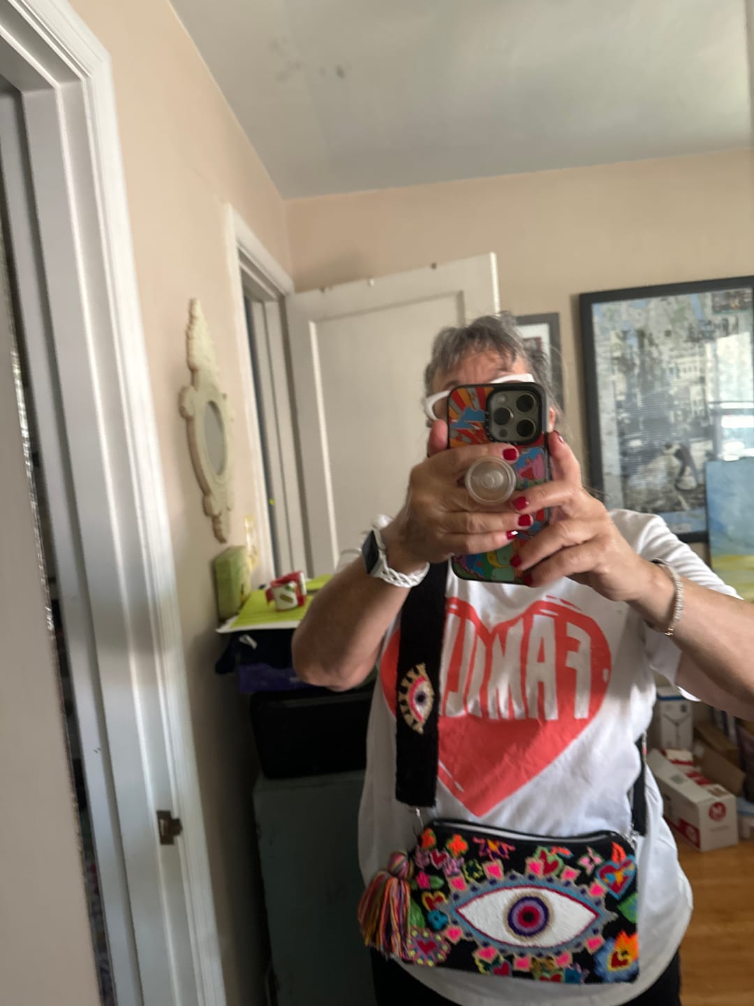 Customer photo review of Floral Eye Clutch with Strap