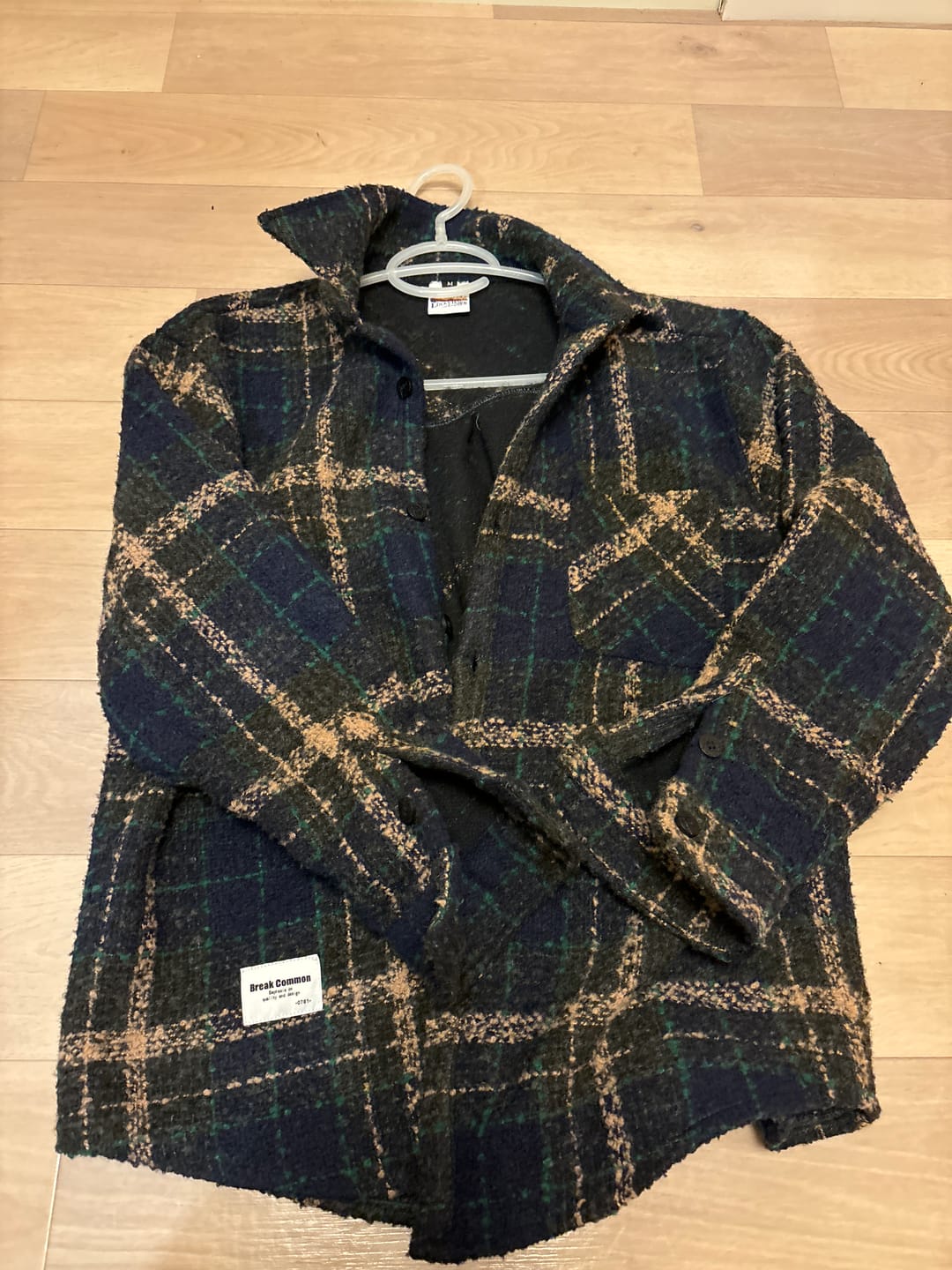 Customer photo review of 2種類チェック柄選べる　起毛感ツイードシャツ