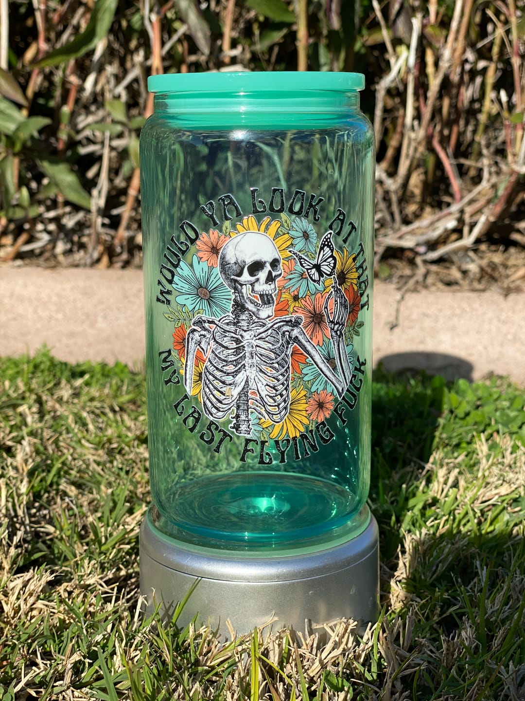 Customer photo review of 16oz Jelly Glass Sublimation Tumbler