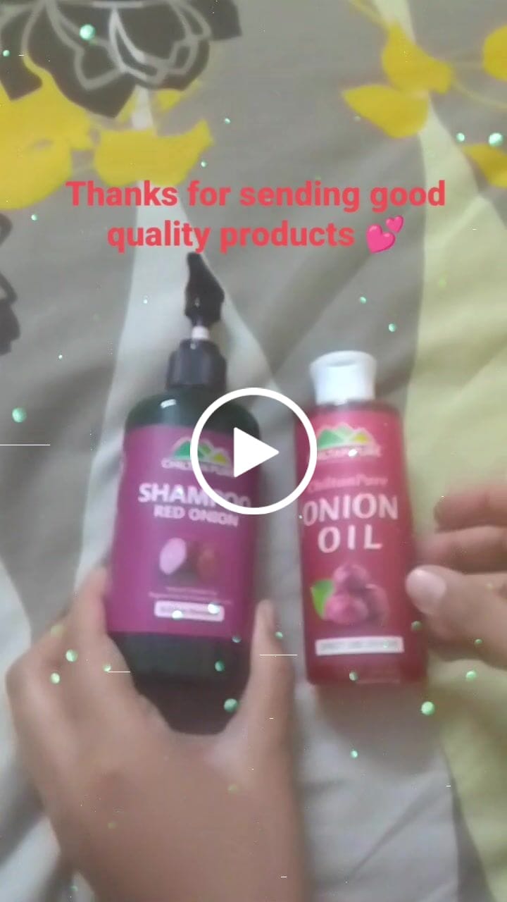 Customer video review of Red Onion Shampoo 🧅 Natural Solution for Regrow Hair & Prevent Hair Loss 100% Results