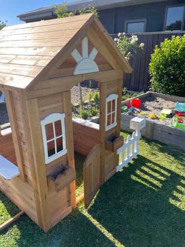 Customer photo review of Clare's Cubby Playhouse Natural