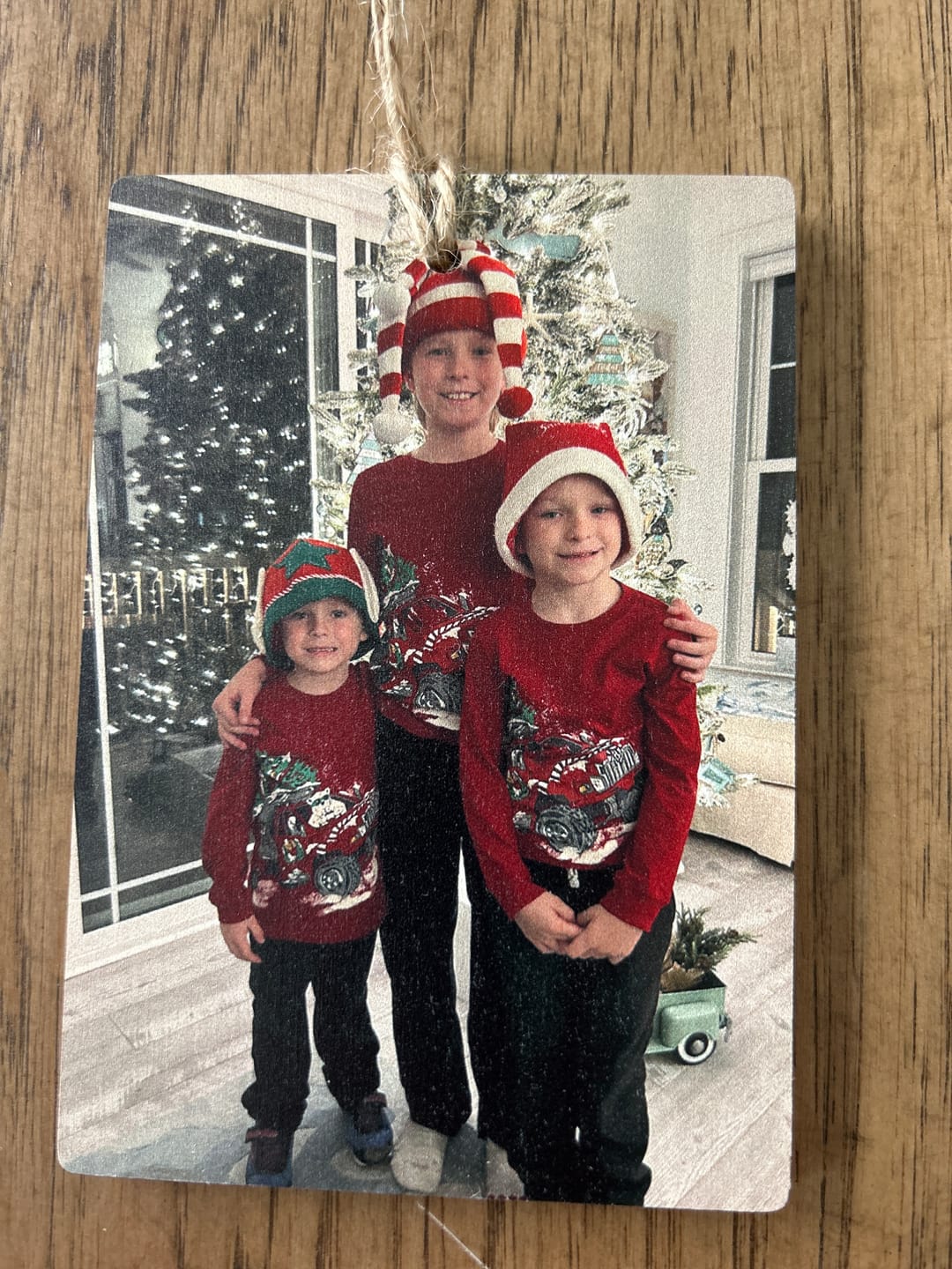 Customer photo review of 5 x 3.5 Wooden Ornament