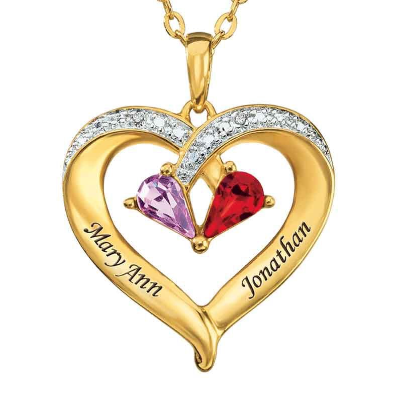 Customer photo review of Forever Love Birthstone & Diamond Heart Pendant Necklace