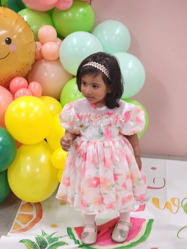 Customer photo review of Baby Girl Puffy Flower Birthday Party Princess Dress