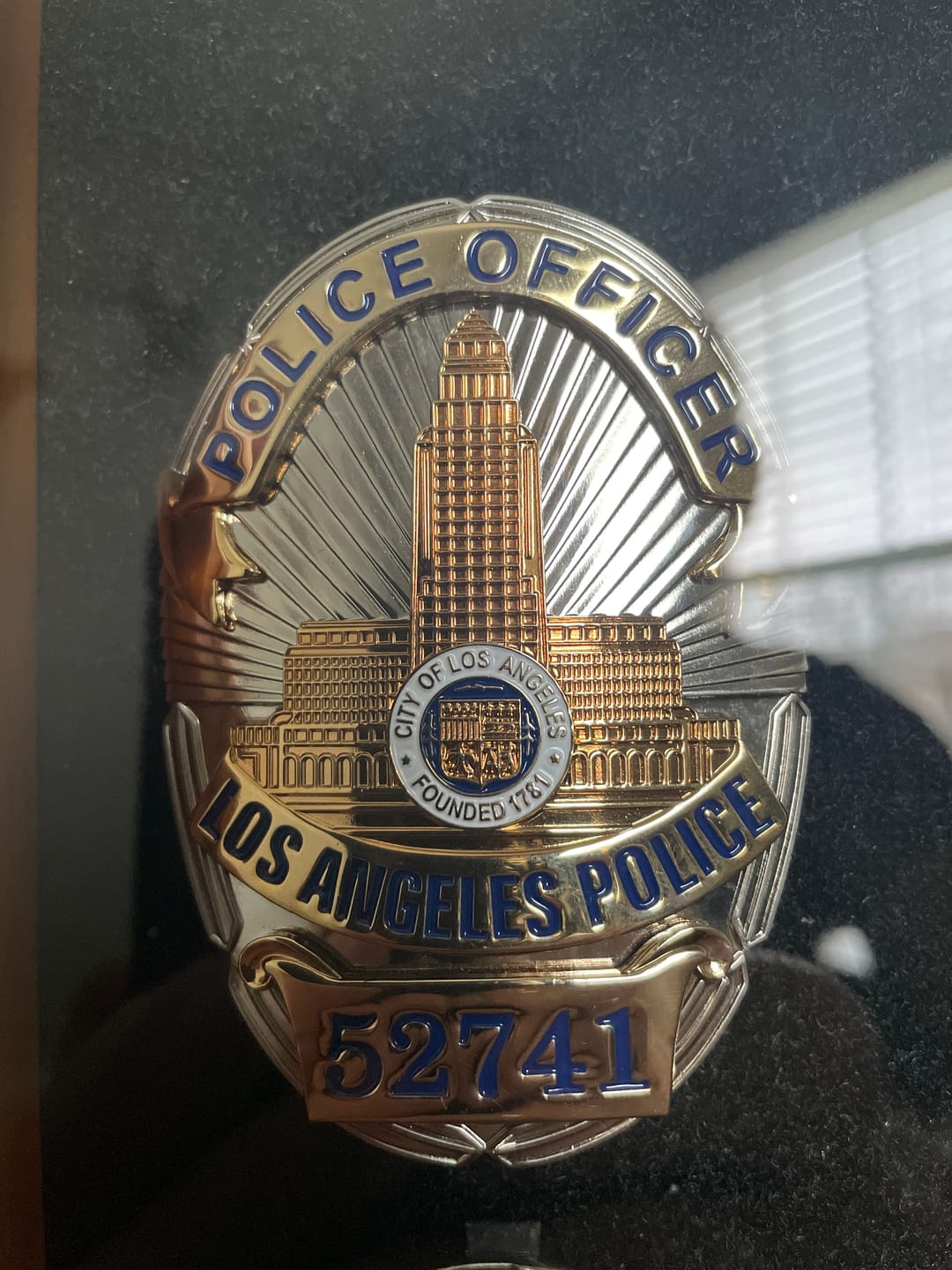 Customer photo review of LAPD Police Officer #52741 Los Angeles Police Badge Solid Copper Replica Movie Props