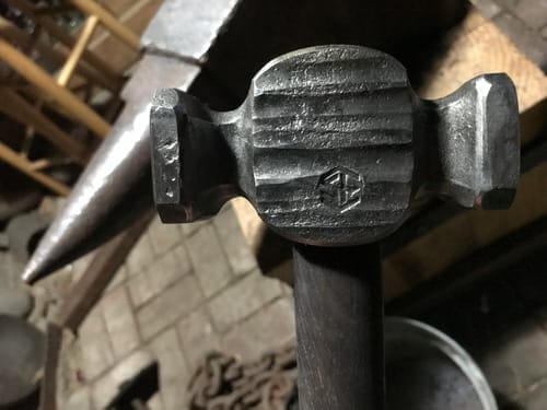 Customer photo review of Square Circle Rounding Hammer for blacksmith masters