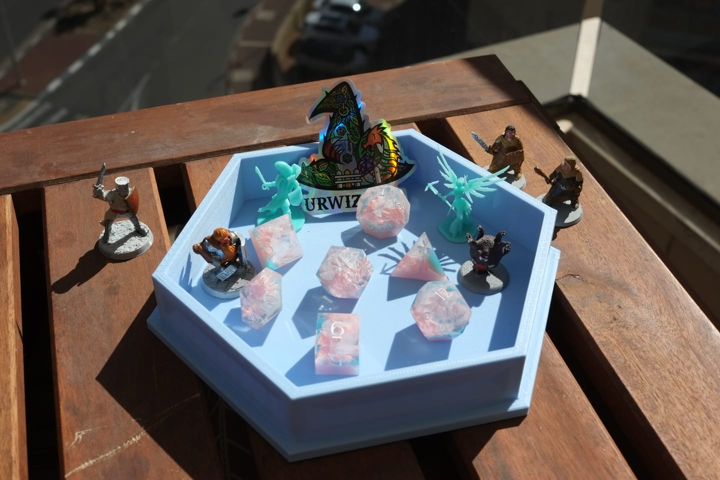Customer photo review of URWizards D&D Resin Engraved Dice Set Mysterious Realm - Paradise