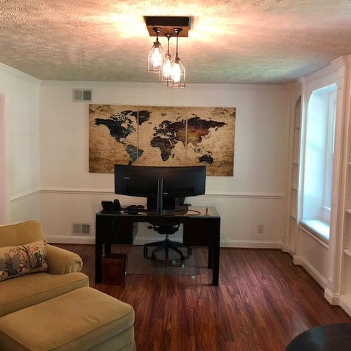 Customer photo review of World Map Canvas Print, Map Push Pin Canvas Print