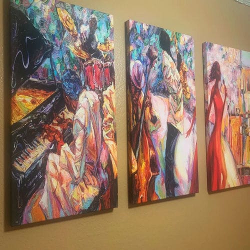 Customer photo review of African Musician Women and Jazz  Orchestra Large Wall Art Canvas Print