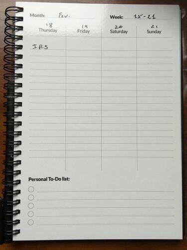 Customer photo review of Infinitebook Planner A5 Blue