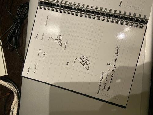 Customer photo review of Infinitebook Planner A5 Blue