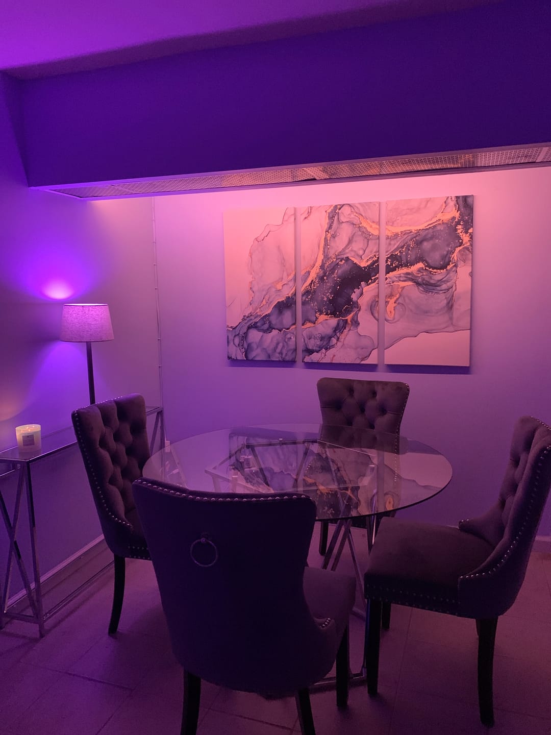 Customer photo review of Blue Large Abstract Canvas Wall Art Print Abstract Art Fluid Effect Marble Wall Art