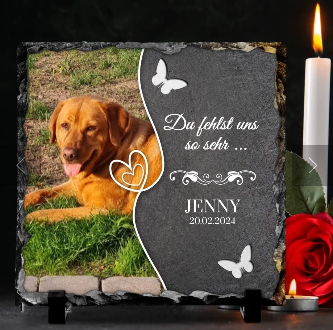 Customer photo review of Du fehlst uns so sehr ... - Individuelle Schieferplatte