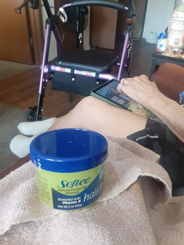 Customer photo review of Softee Hair Food Enriched with Vitamin E, 5 oz.