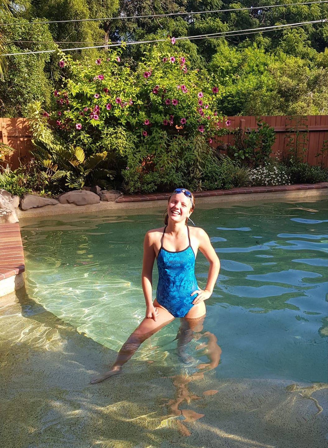 Customer photo review of *NEW* Slix Blue Breeze Curve One Piece Swim Suit