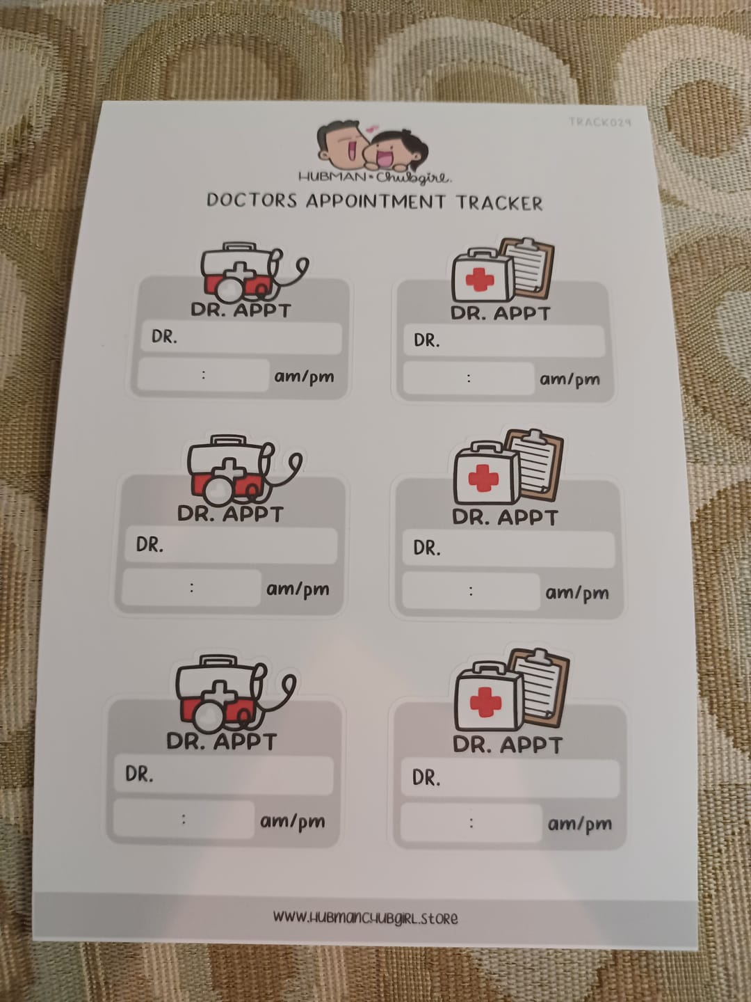Customer photo review of Doctors Appointment Tracker Planner Stickers