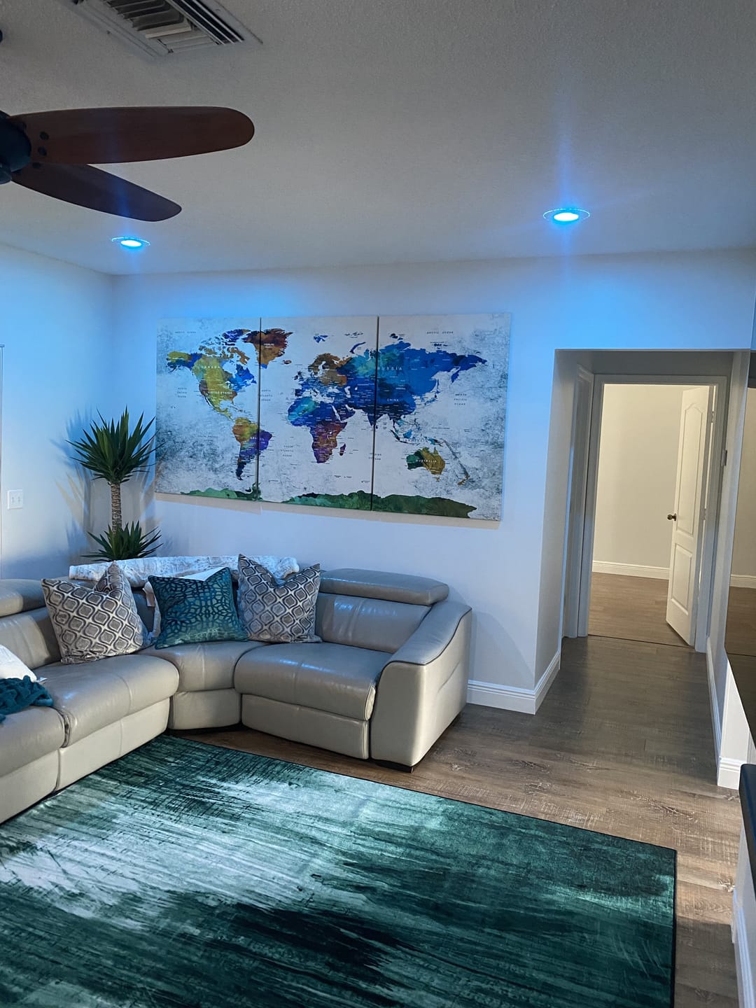 Customer photo review of Rustic World Map Wall Art Canvas Print