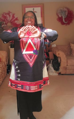 Customer photo review of Dashiki Shirt- Delta Sigma Theta