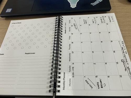 Customer photo review of Infinitebook Planner A5 Black