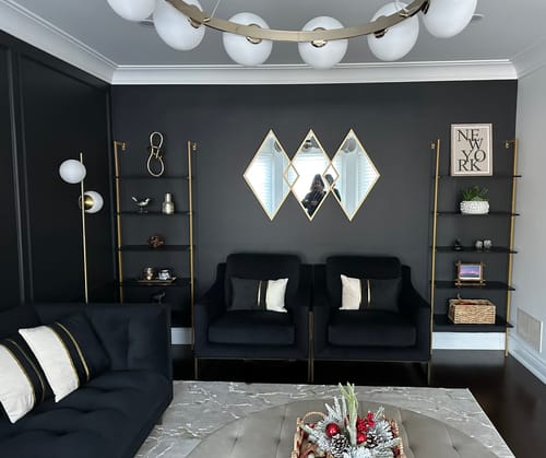 Customer photo review of Gold 3 Diamond Metal Mirror 47" x 31"