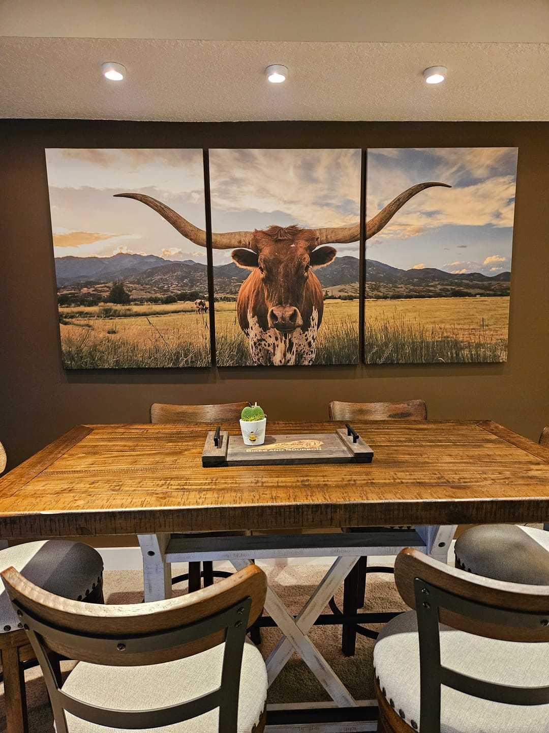 Customer photo review of Texas Big Cow Large Wall Art Canvas Print