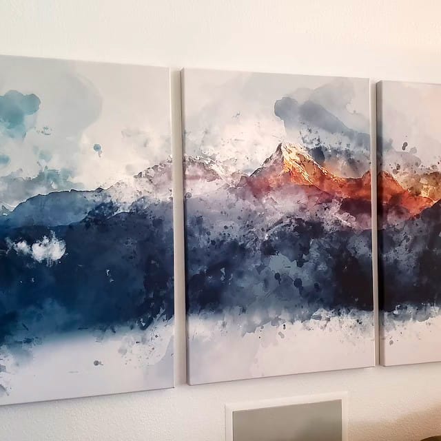 Customer photo review of Abstract Mountain Large Wall Art Canvas Print