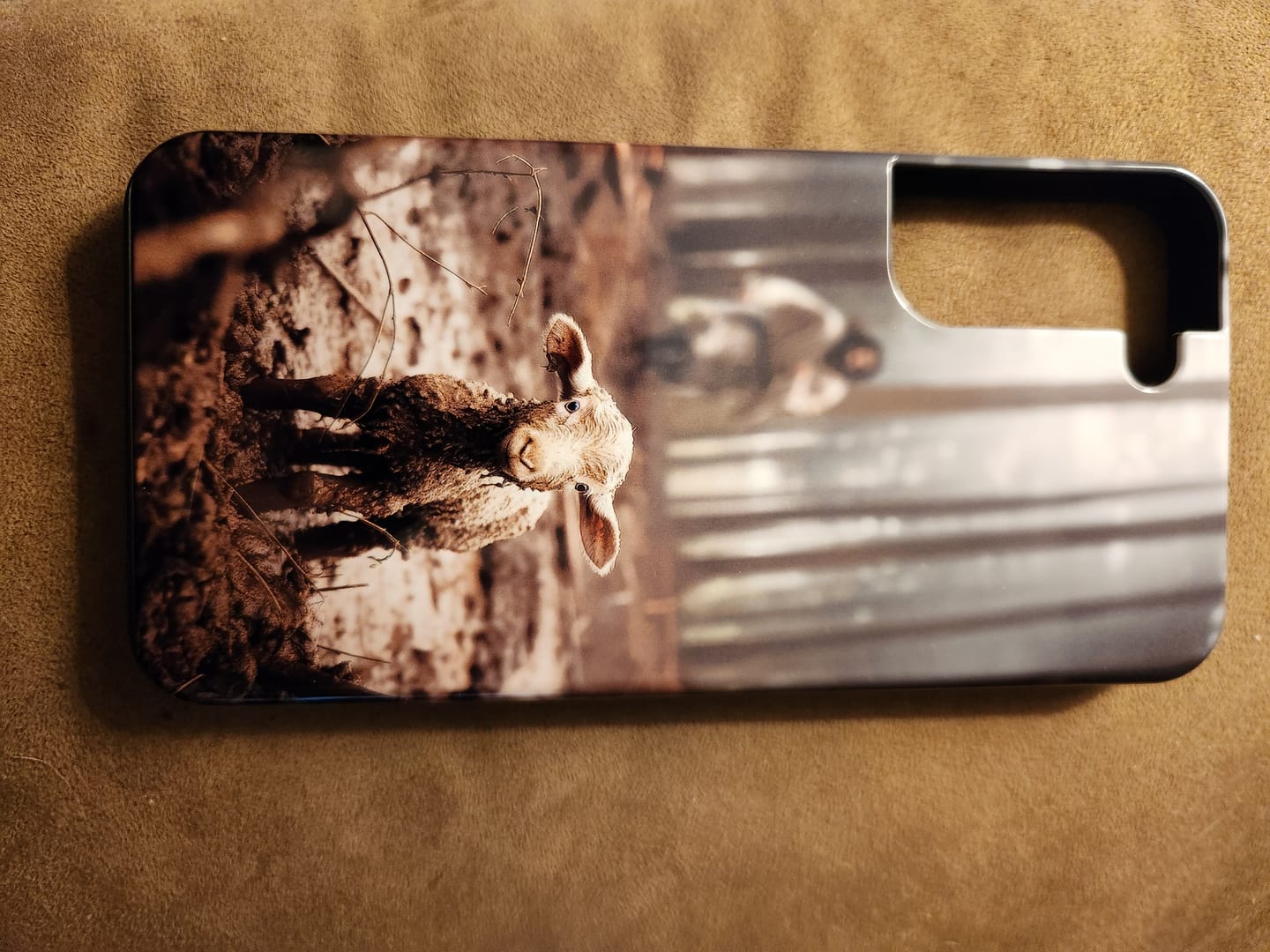 Customer photo review of Jesus With The Sheep, Jesus Running After Lamb, Phone Case