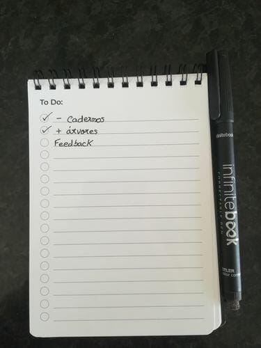 Customer photo review of Infinitebook Small List Big Goals A6