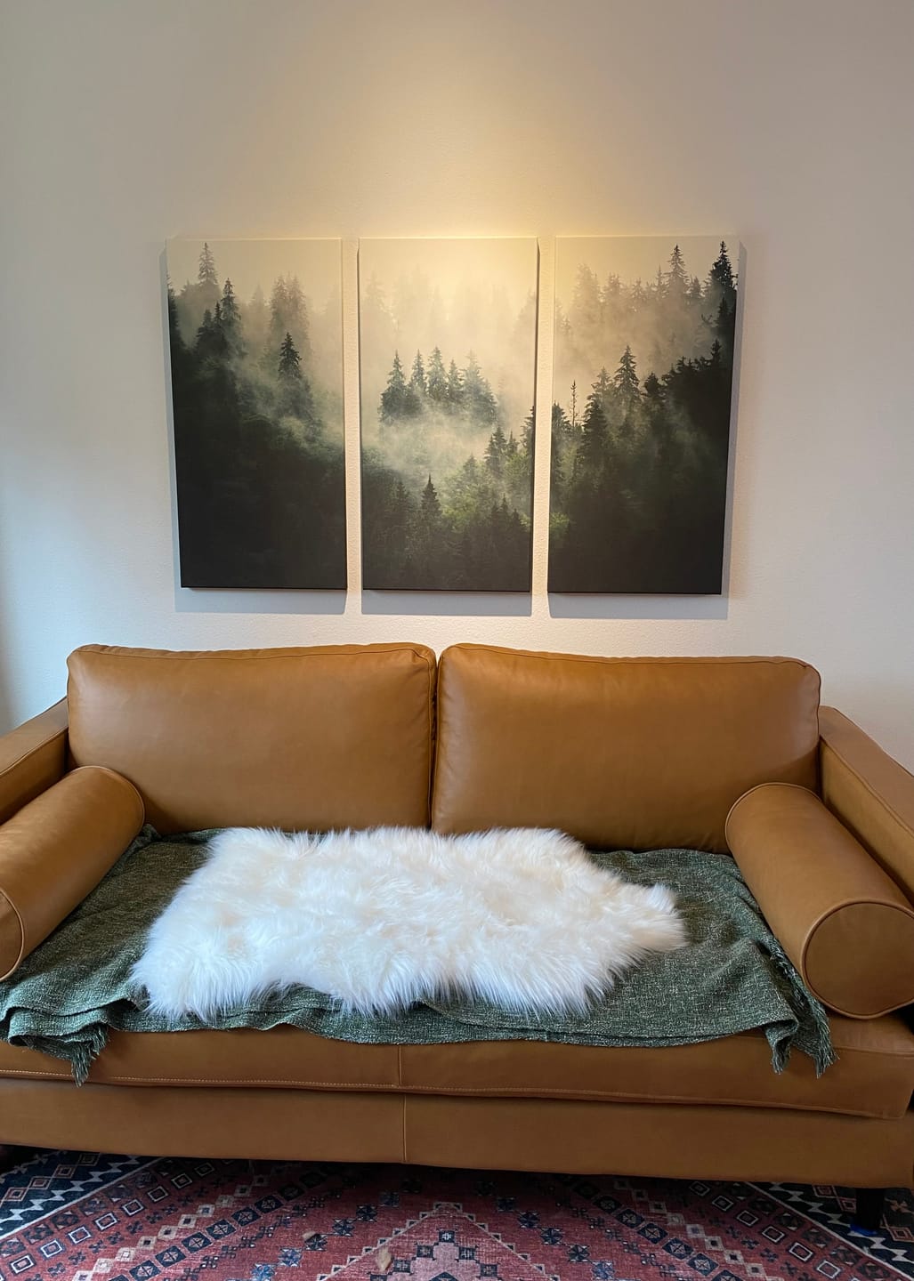Customer photo review of Stunning Misty Forest Landscape Large Wall Art Canvas Print