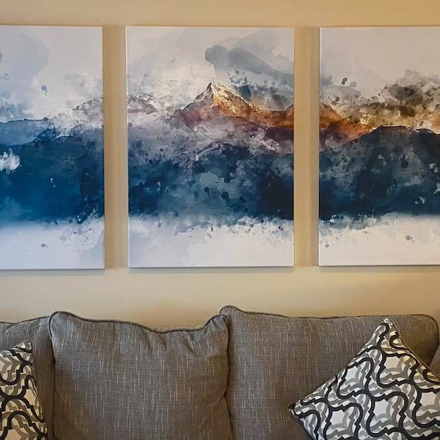 Customer photo review of Abstract Mountain Large Wall Art Canvas Print