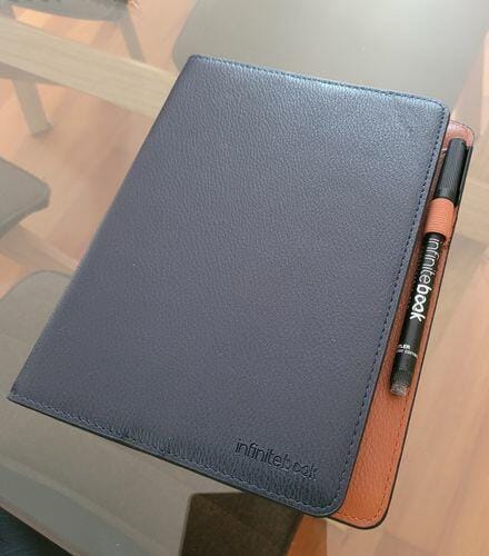 Customer photo review of Blue Leather Notebook Cover