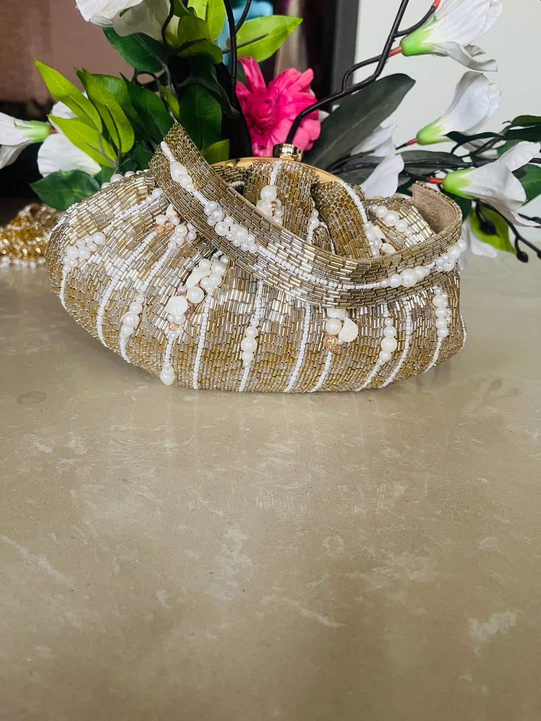 Customer photo review of Sugarcrush Golden Soft Pouch with Handle