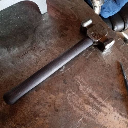 Customer photo review of Square Circle Rounding Hammer for blacksmith masters