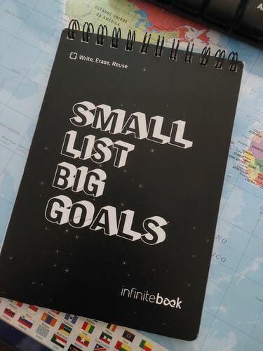 Customer photo review of Infinitebook Small List Big Goals A6