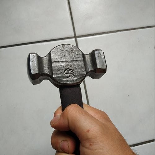 Customer photo review of Square Circle Rounding Hammer for blacksmith masters