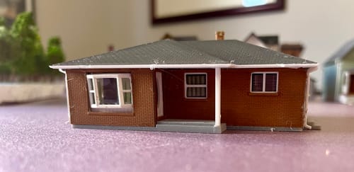 Customer photo review of Walthers Cornerstone 933-3838 Brick Ranch House -- Kit - 3-1/16 x 2-9/32 x 1-1/4" 7.7 x 5.7 x 3.17cm, N Scale