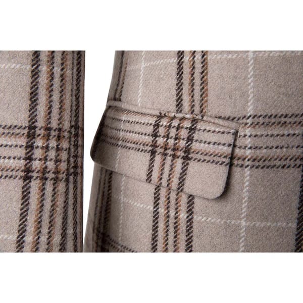 Customer photo review of Beige Plaid Overcheck Tweed 3 Piece Suit