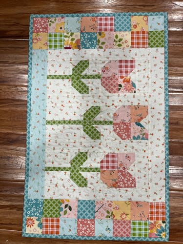 Customer photo review of Patchwork Tulip Pillow Kit - White Floral Backing