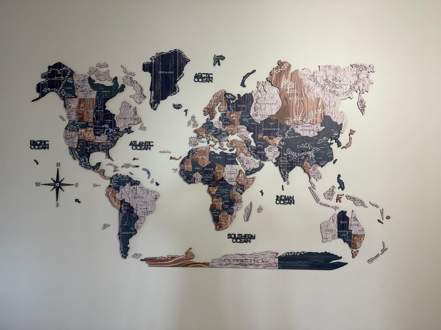 Customer photo review of 3D Wooden World Map Mystery